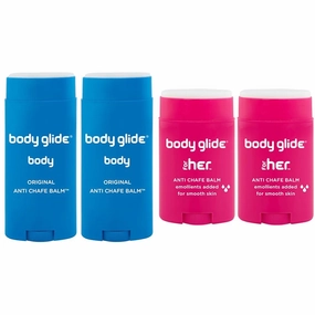 BodyGlide Original Anti Chafing Stick Balm 2.5oz-2pack: chafing cream in stick & For Her Anti Chafe Balm | Chafing stick with added emollients | Great for dry, sensitive skin