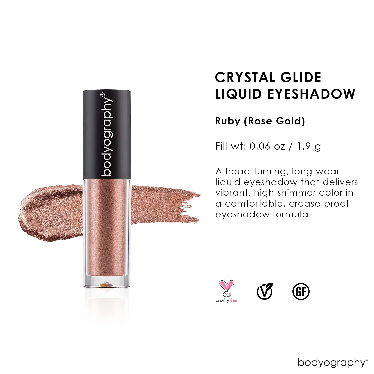 Bodyography Crystal Glide Liquid Eyeshadow - Ruby for Women - 0.067 oz Eye Shadow