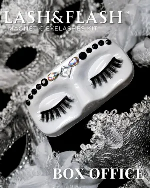 BOX OFFICE ELEGANCE GEM IN EYE PREMIUM FAUX MINK MAGNETIC EYELASHES | TRAVEL SET WITH MAGNETIC EYELINER PEN & APPLICATOR FOR GLAM ON-THE-GO |