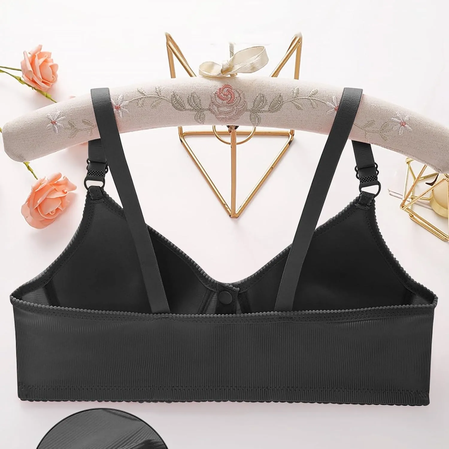 Bras for Older Women Front Closure Wireless Push Up Bras Everyday Wirefree No Underwire Comfortable Sleep Bra