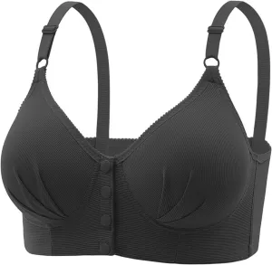Bras for Older Women Front Closure Wireless Push Up Bras Everyday Wirefree No Underwire Comfortable Sleep Bra