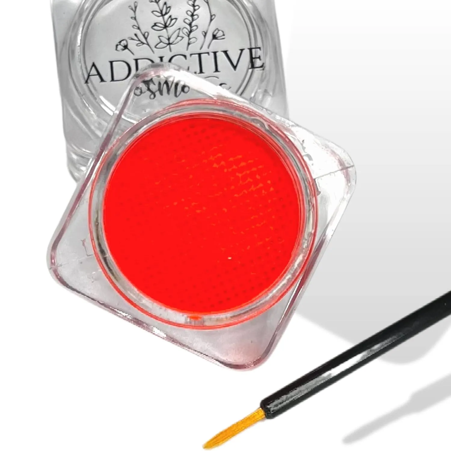 Bright Orange Cake Eyeliner with Applicator Brush - Water Activated Dry Pressed Eyeliner - Long-Lasting, Vibrant Color, Smudge Resistant - Vegan Cruelty Free (Bright Orange)