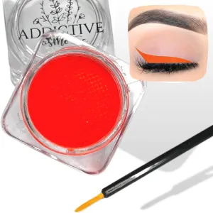 Bright Orange Cake Eyeliner with Applicator Brush - Water Activated Dry Pressed Eyeliner - Long-Lasting, Vibrant Color, Smudge Resistant - Vegan Cruelty Free (Bright Orange)