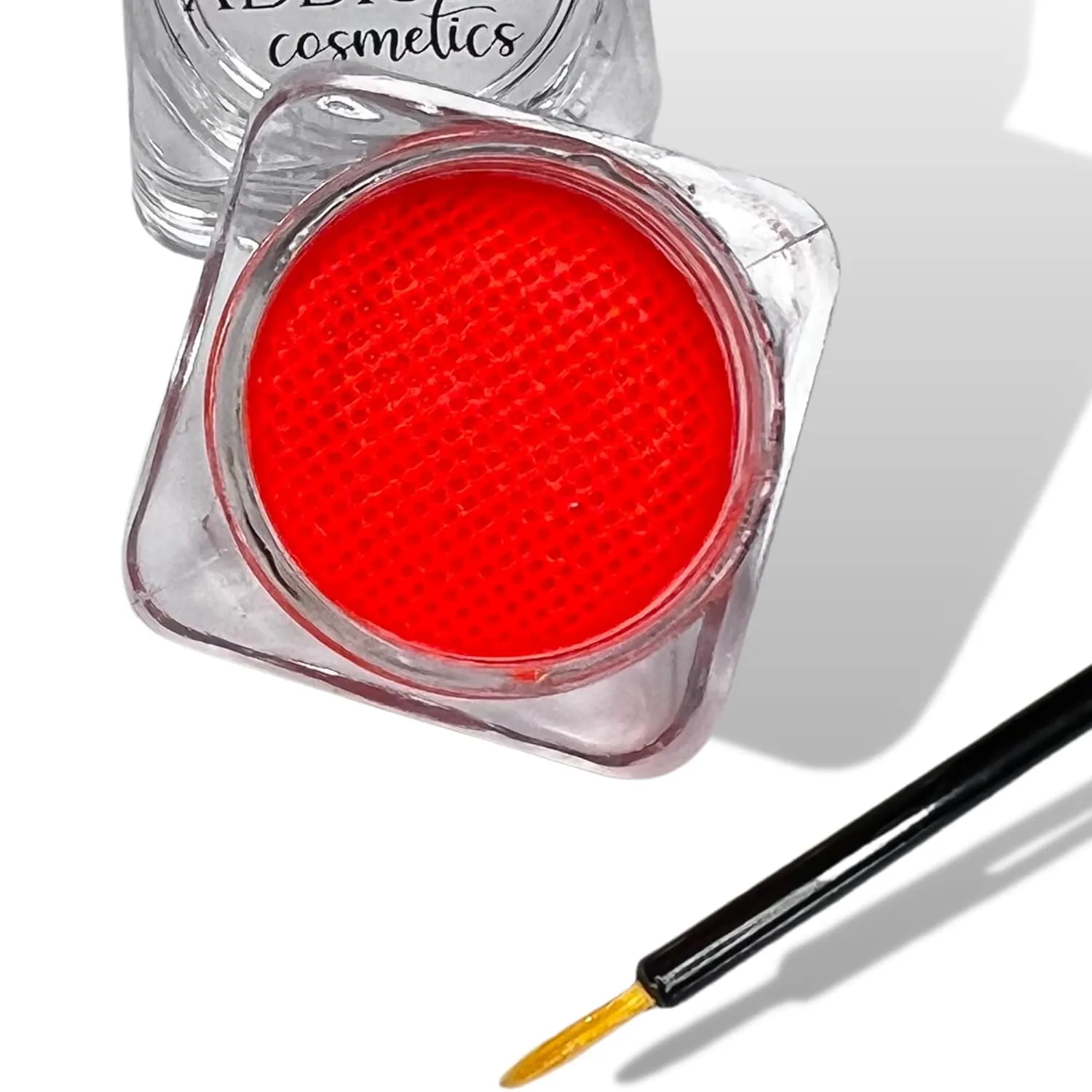 Bright Red Cake Eyeliner with Applicator Brush - Water Activated Dry Pressed Eyeliner - Long-Lasting, Vibrant Color, Smudge Resistant- Vegan Cruelty Free (Bright Red)