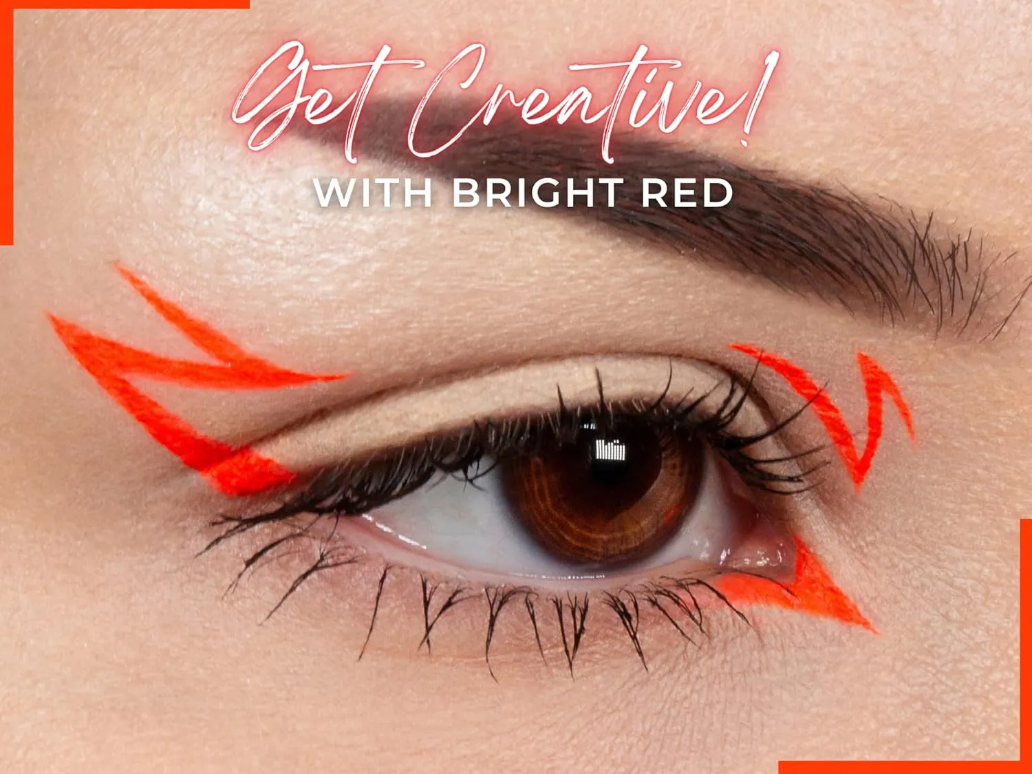 Bright Red Cake Eyeliner with Applicator Brush - Water Activated Dry Pressed Eyeliner - Long-Lasting, Vibrant Color, Smudge Resistant- Vegan Cruelty Free (Bright Red)
