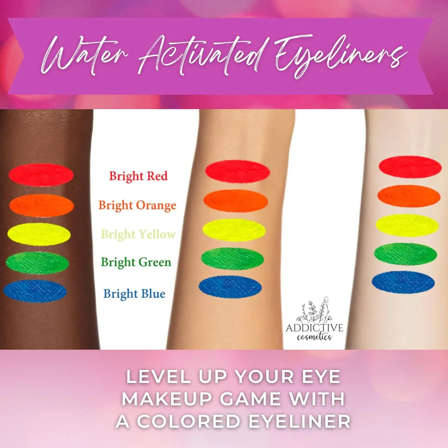 Bright Red Cake Eyeliner with Applicator Brush - Water Activated Dry Pressed Eyeliner - Long-Lasting, Vibrant Color, Smudge Resistant- Vegan Cruelty Free (Bright Red)