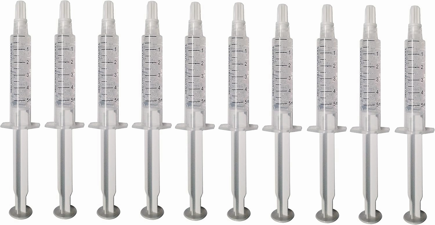 Bright White Smile 35% Teeth Whitening Gel Refills 10 Pack Bleaching Gel, No Sensitive Teeth Whitener, Great for Sensitive Tooth Whitening, Works with Teeth Whitening LED Light and Trays (10 X 5ML)