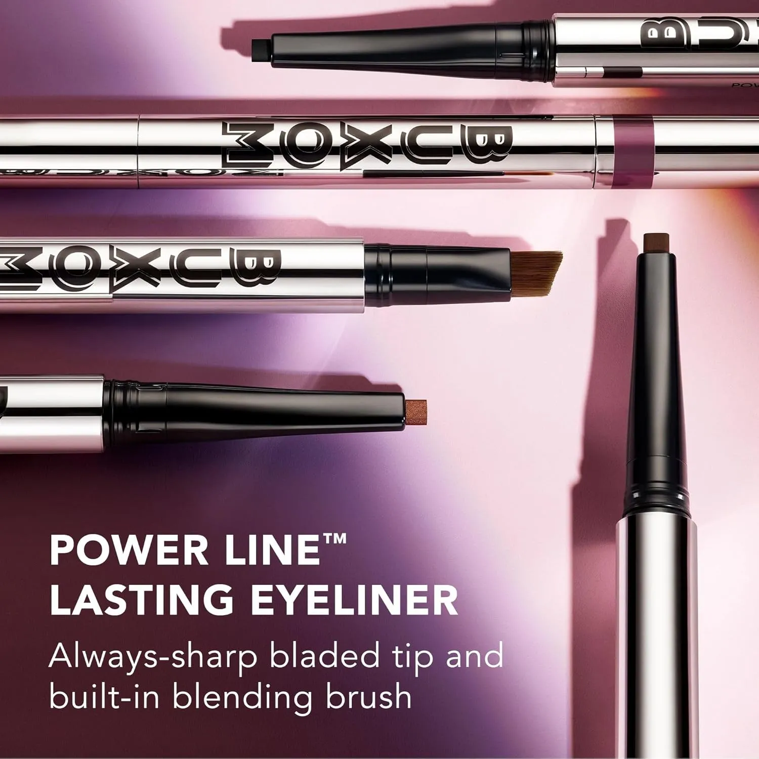 BUXOM Power Line Lasting Eyeliner, Creamy Retractable Eye Liner, Waterproof & Smudge Proof, Bladed Tip & Built-In Brush to Line & Define Eyes