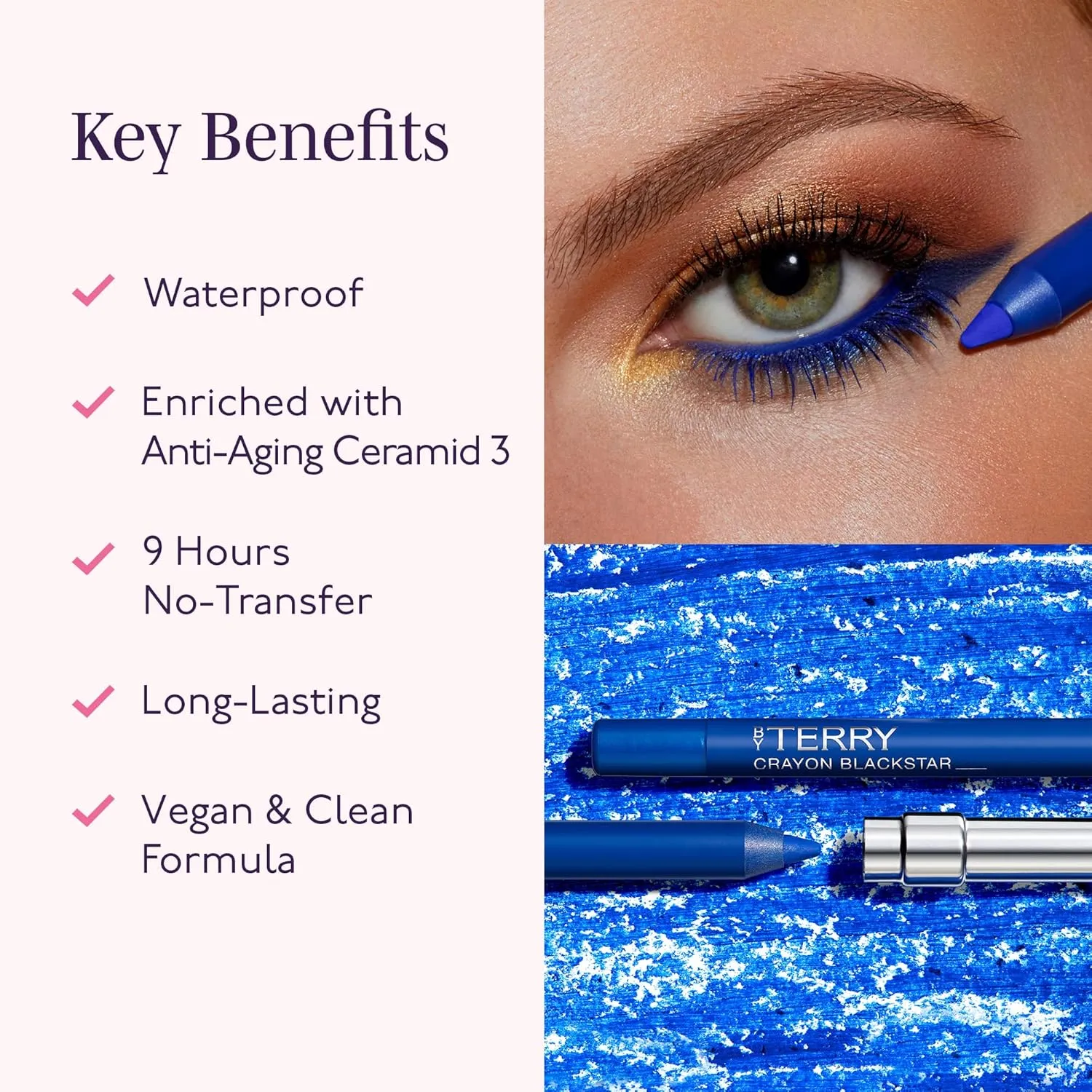 By Terry Eyeliner Crayon Blackstar, Long-lasting Waterproof Eyeliner Pencil, Highly Pigmented, Creamy Formula