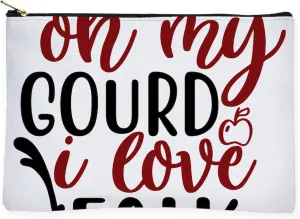 CafePress Oh My Gourd I Love Fall Zipper Makeup Pouch, 8.5"x6"