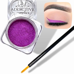Cake Eyeliner with Applicator Brush - Water Activated Dry Pressed Eyeliner - Long-Lasting, Vibrant Color, Smudge Resistant - Vegan Cruelty Free Paraben Free (Fuchsia Pearl)