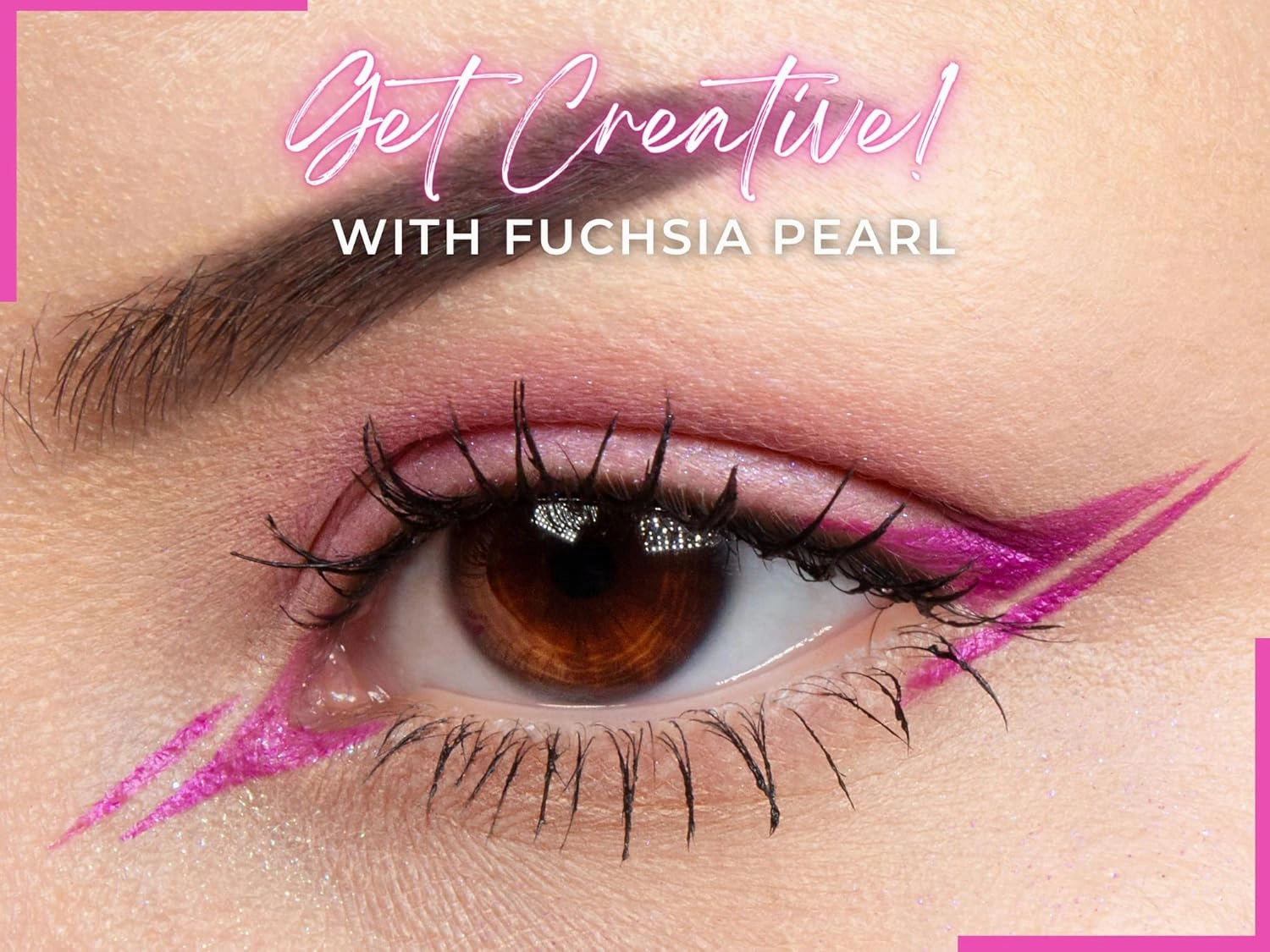 Cake Eyeliner with Applicator Brush - Water Activated Dry Pressed Eyeliner - Long-Lasting, Vibrant Color, Smudge Resistant - Vegan Cruelty Free Paraben Free (Fuchsia Pearl)
