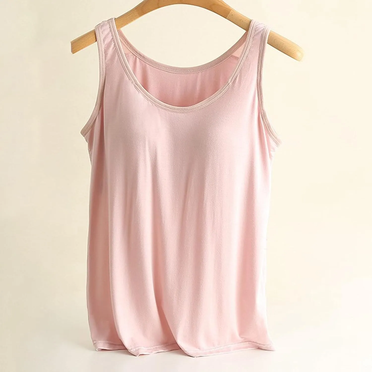 Camisole Tops for Women Cotton Adjustable Straps Padded Tank Tops with Built-in Padded Bra Workout Yoga Shirt