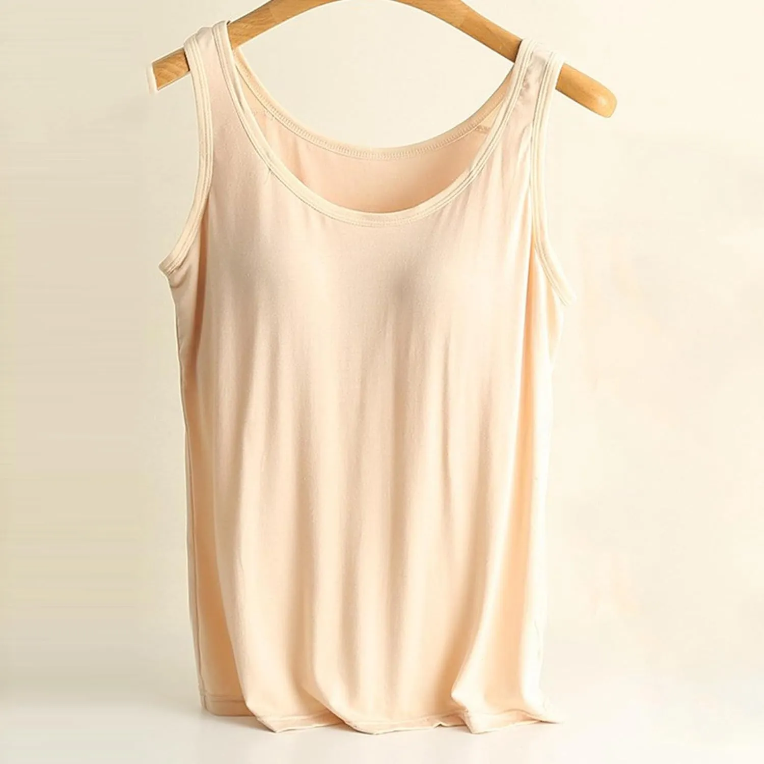 Camisole Tops for Women Cotton Adjustable Straps Padded Tank Tops with Built-in Padded Bra Workout Yoga Shirt