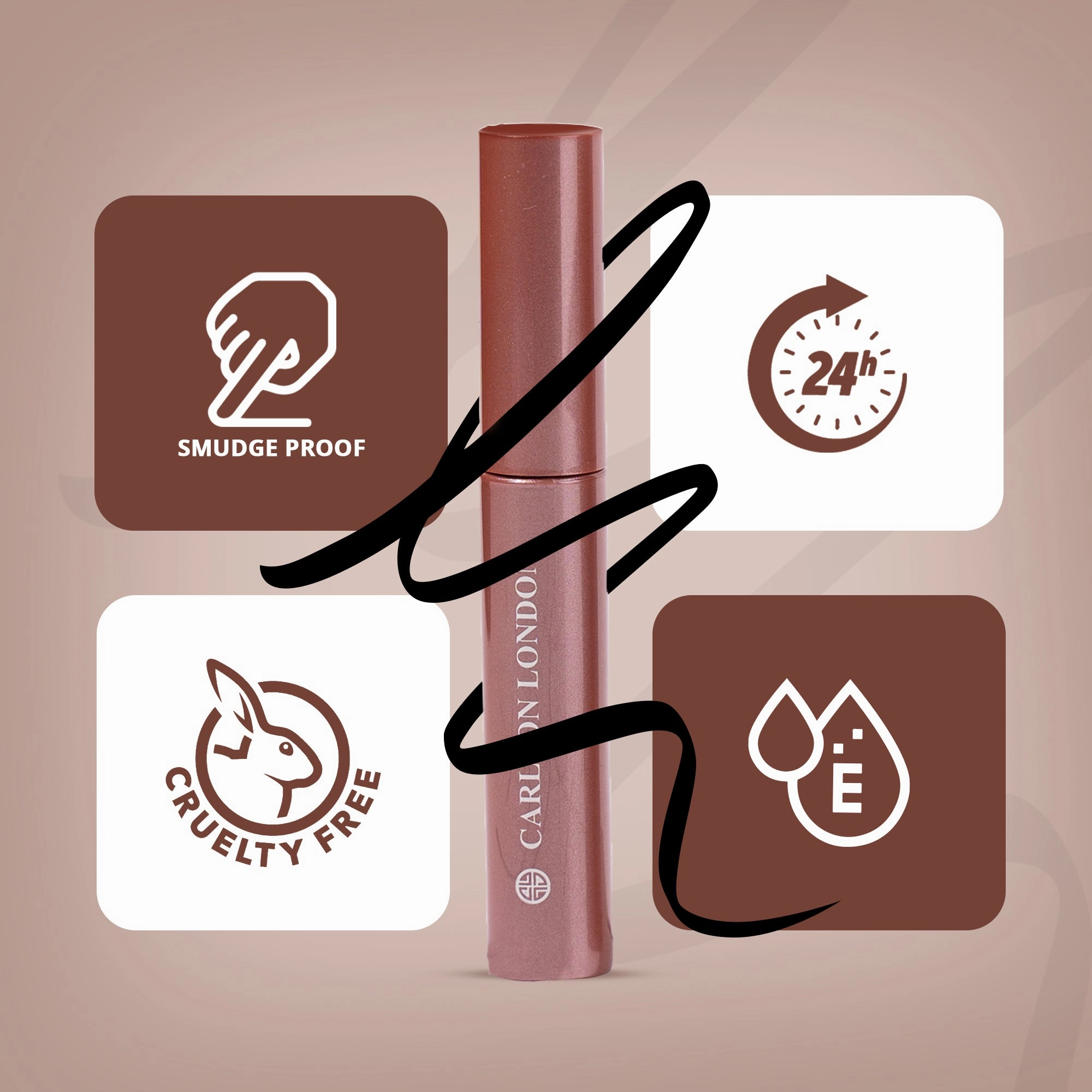 Carlton London Black Eye Liner Transfer Proof Eye Makeup For 24 Hrs - 5 ml