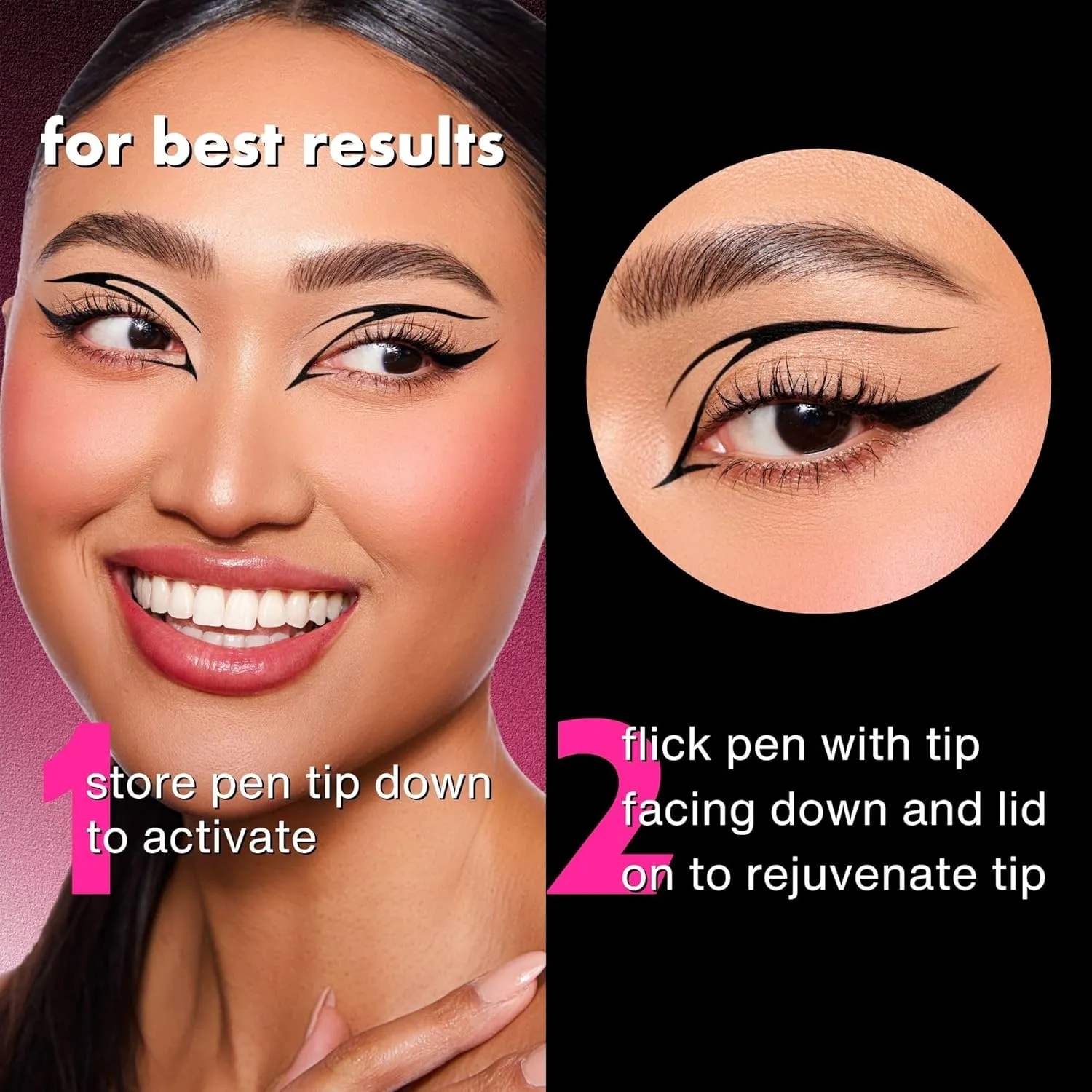 Catfish Liquid Eyeliner, Waterproof Liquid Eyeliner, Long Lasting Makeup with Fine Brush Tip Easy Apply Satin Finish, Smudge-Proof & Transfer-Proof - Blackout (Black)