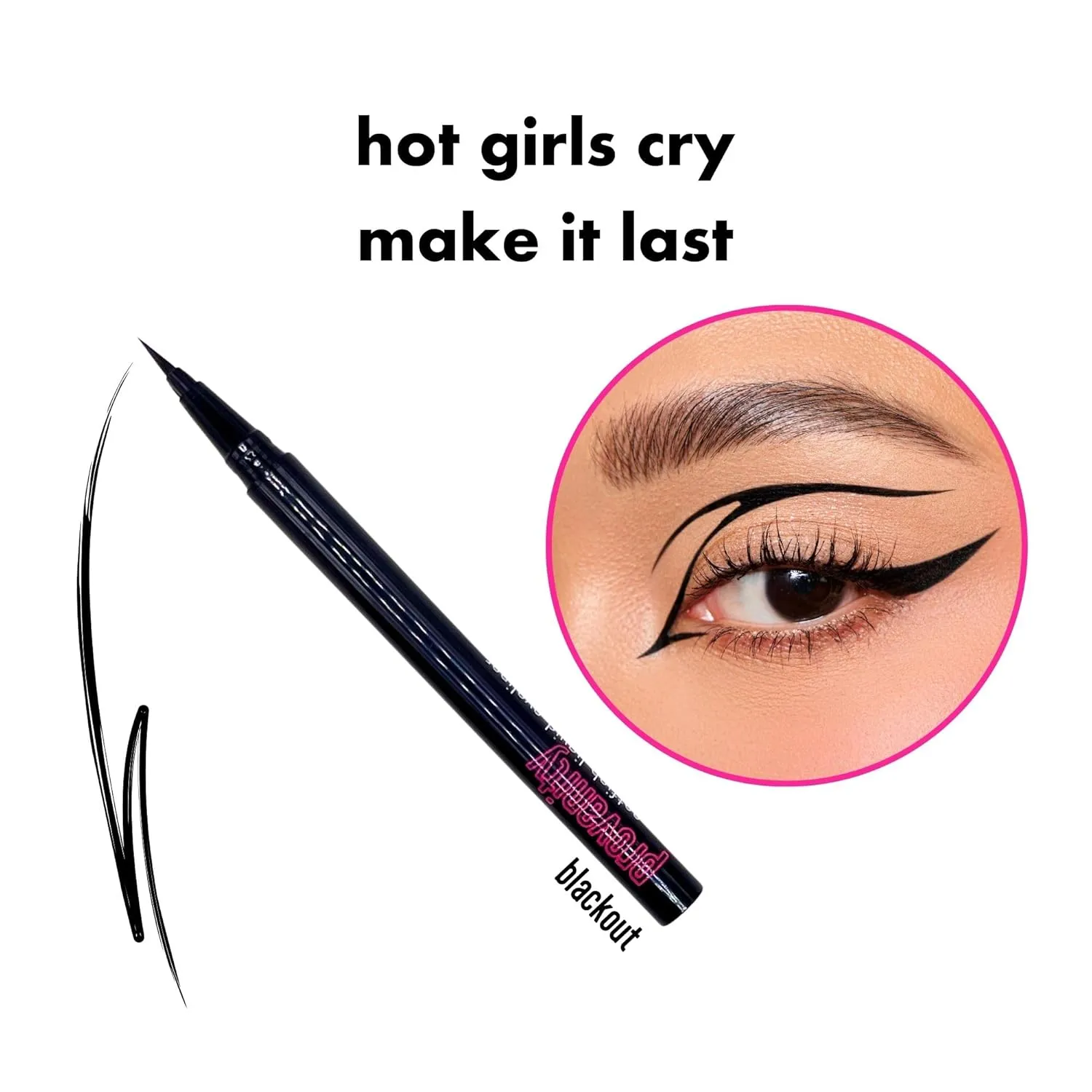Catfish Liquid Eyeliner, Waterproof Liquid Eyeliner, Long Lasting Makeup with Fine Brush Tip Easy Apply Satin Finish, Smudge-Proof & Transfer-Proof - Blackout (Black)