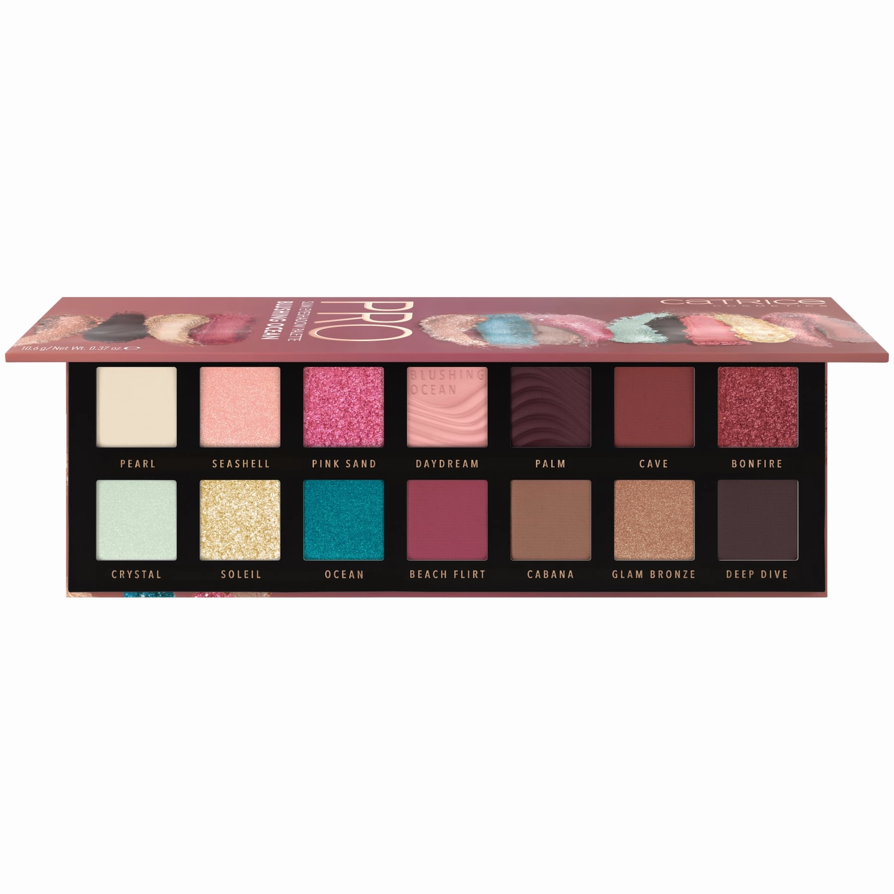 Catrice Pro Slim Eyeshadow Palette Blushing Ocean - 14 shades