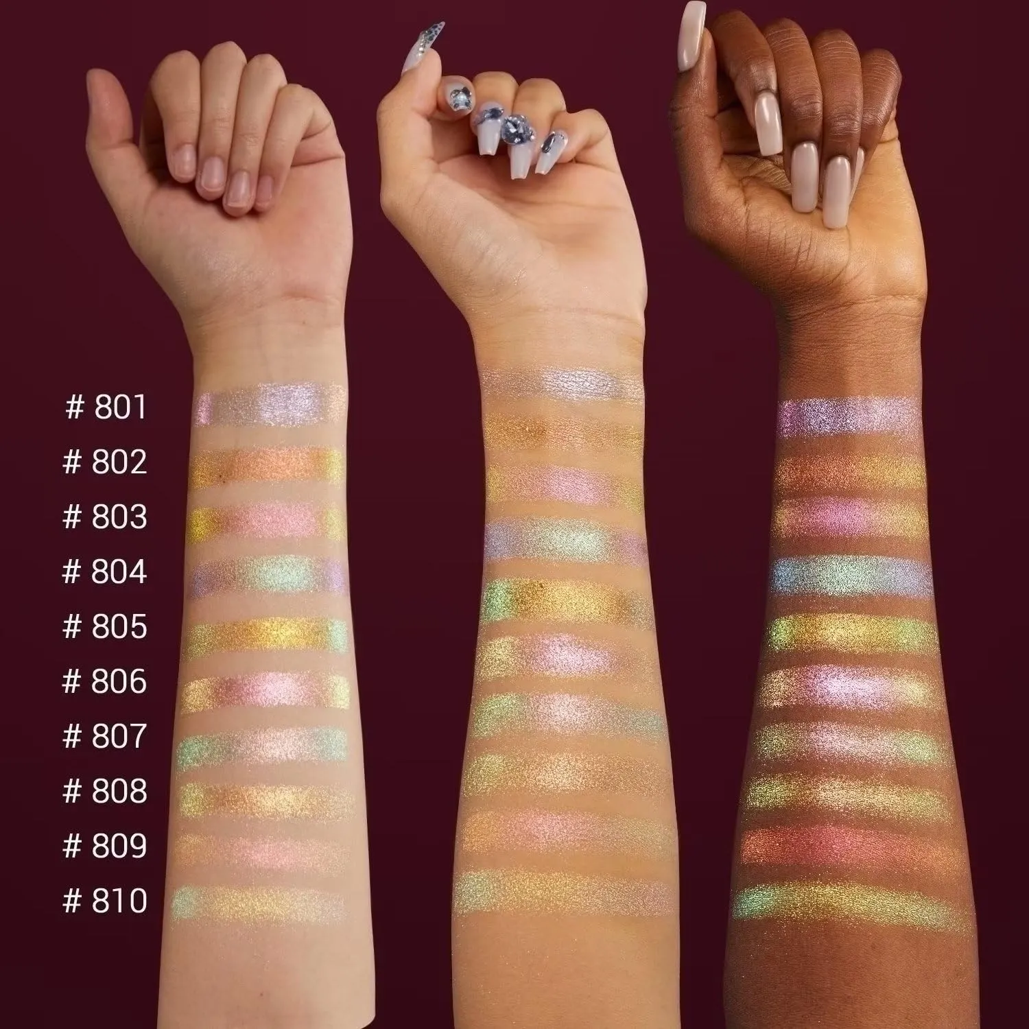 CHARMACY Multichrome Eyeshadow, Insane Shifters Chameleon Eyeshadow, Creates High-Impact, Metallic Eye Looks, 100% Vegan and Cruelty Free, 1.9g (#802)