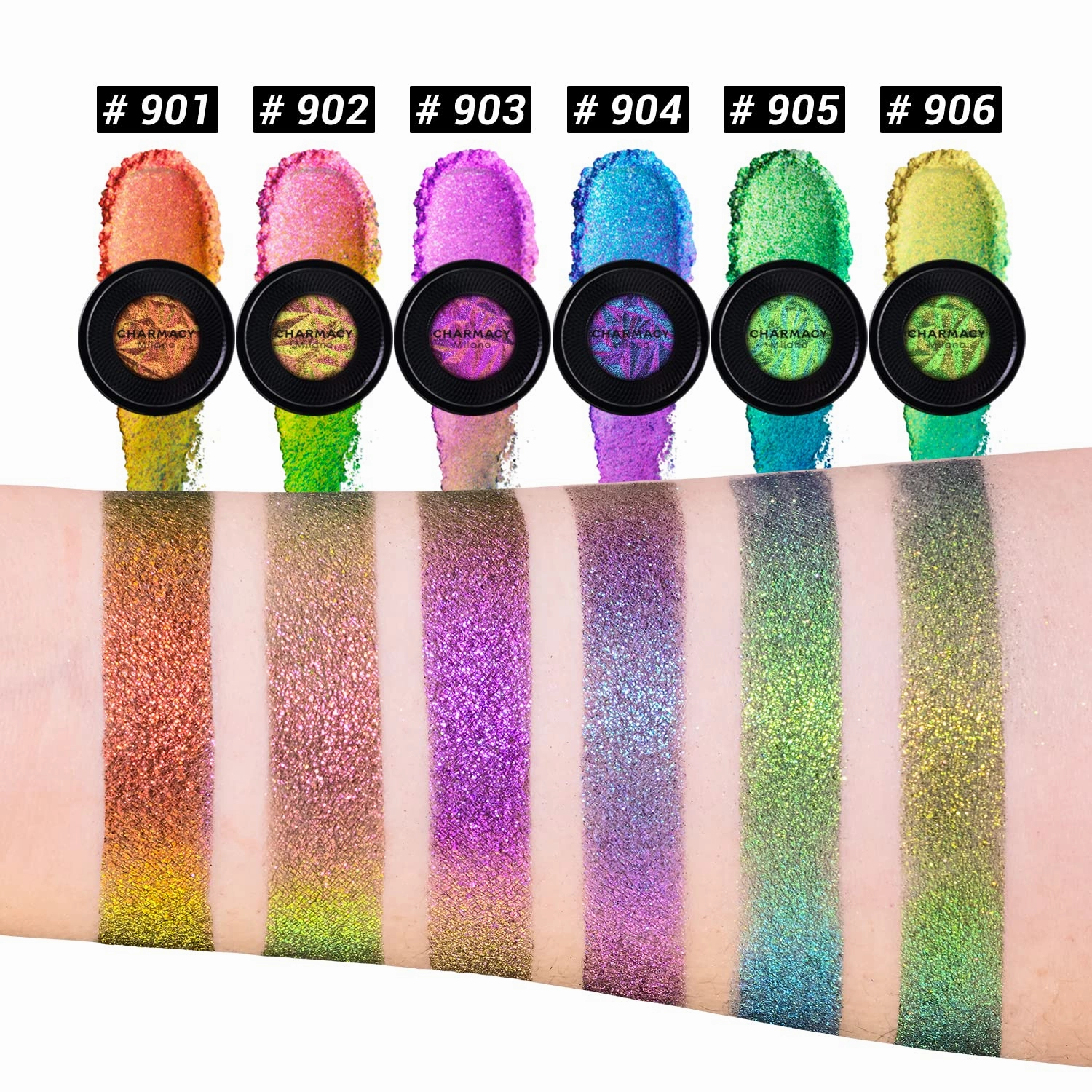 CHARMACY Duochrome Eyeshadow, Insane Shifters Chameleon Eyeshadow, Creates High-Impact, Metallic Eye Looks, 100% Vegan and Cruelty Free, 1.9g (#906)