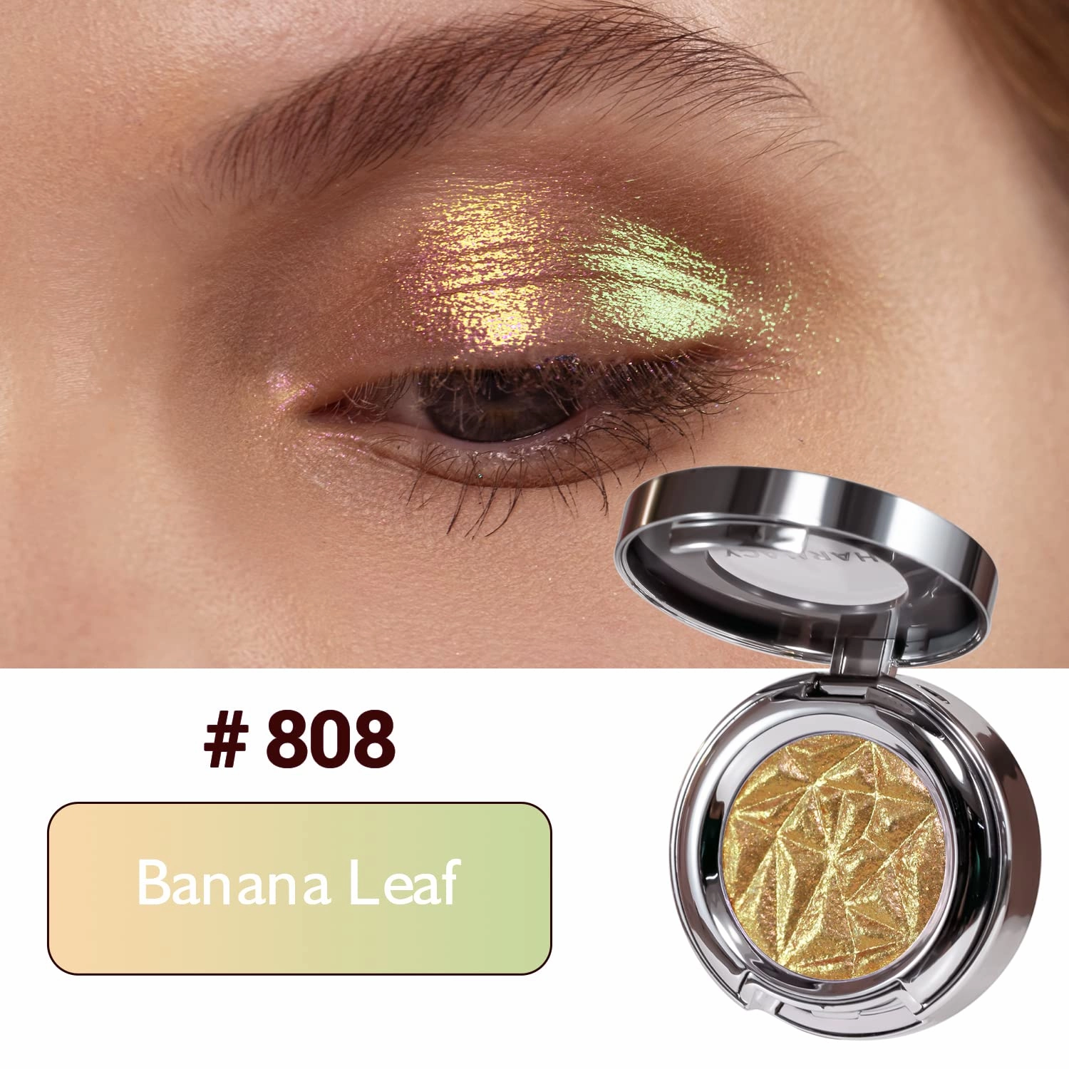 CHARMACY Multichrome Eyeshadow, Insane Shifters Chameleon Eyeshadow, Creates High-Impact, Glitter Metallic Eye Looks, 100% Vegan and Cruelty Free, 1.9g (#808)