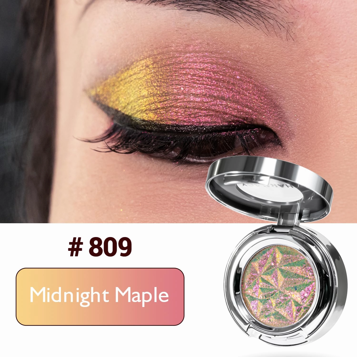 CHARMACY Multichrome Eyeshadow, Insane Shifters Chameleon Eyeshadow, Creates High-Impact, Glitter Metallic Eye Looks, 100% Vegan and Cruelty Free, 1.9g (#809)