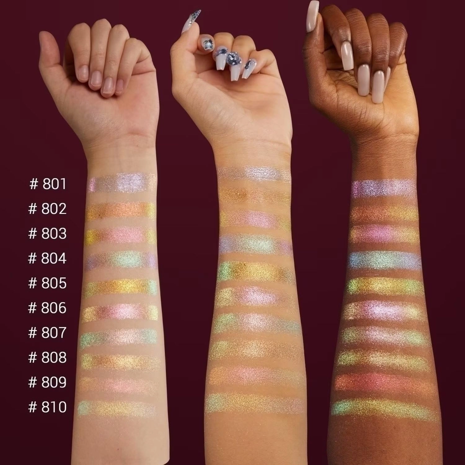 CHARMACY Multichrome Eyeshadow, Insane Shifters Chameleon Eyeshadow, Creates High-Impact, Glitter Metallic Eye Looks, 100% Vegan and Cruelty Free, 1.9g (#809)