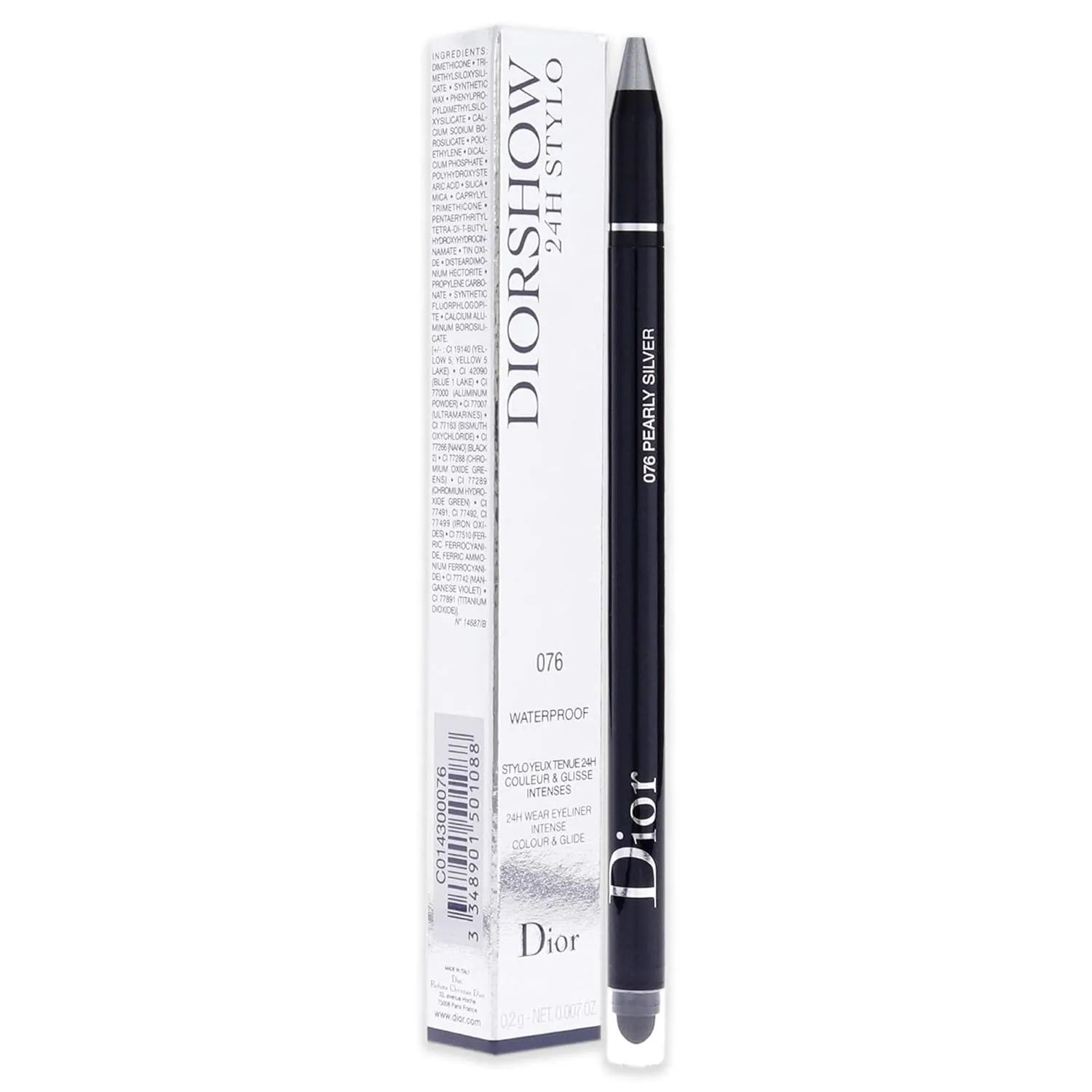 Christian Dior Diorshow 24H Stylo Waterproof Eyeliner - 076 Pearly Silver Women 0.01 oz C014300076