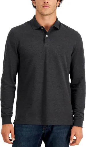 Club Room Mens Collared Stretch Polo Gray S