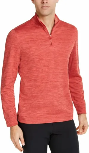 Club Room Mens Sweater Small 1/4-Zip Performance Pullover Red S