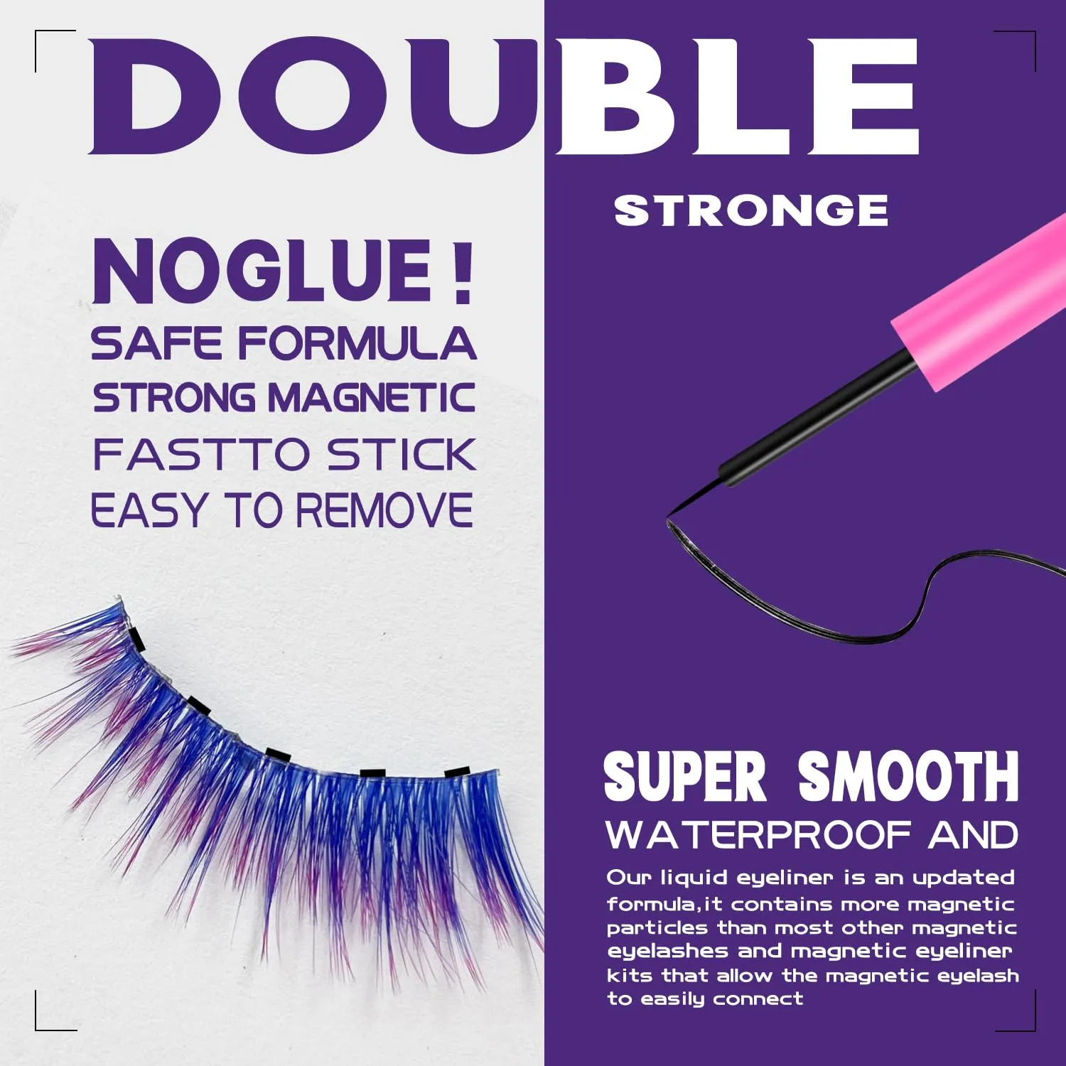 Color Magnetic Eyelashes Colored Magnetic Lashes – The Perfect Glam Pack: 10 Vivacious Styles, 4 Magnetic Eyeliners, Limitless Eye-catching Looks Magnificently, Cruelty-Free & Vegan