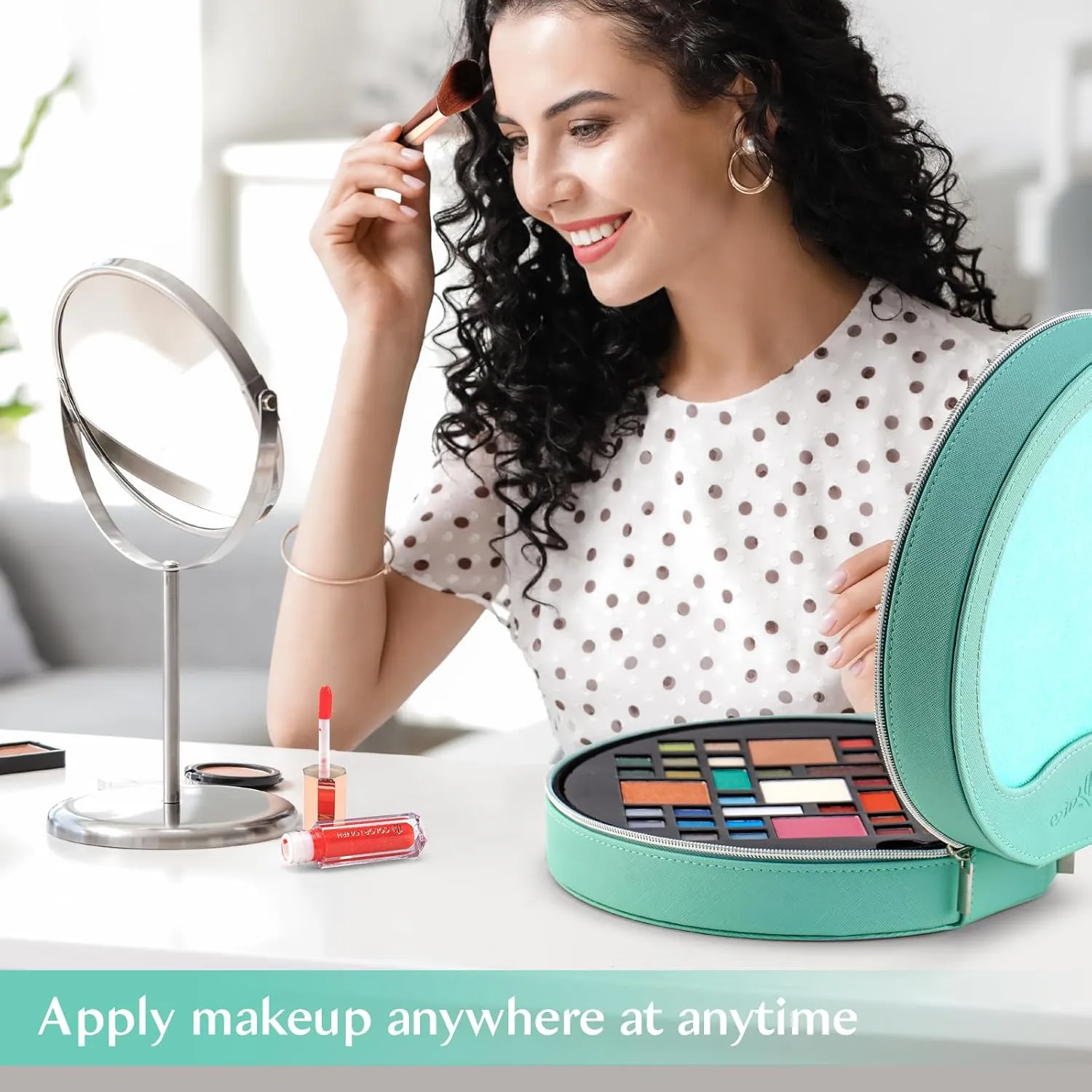 Color Nymph Starter Makeup Kits for Teens Girls With Reusable Case, Beginner Makeup Sets for Preteen, Birthday Valentines Day Makeup Gift Including 38-Colors Eyeshadows Lipglosses Brushes(Green)