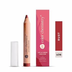COLOR CHEMISTRY Lip And Cheek Crayon| Vegan, Ultra-Matte, Non-Drying, Pigmented & Long-Stay | Mulit-Use Lip Crayon 2.49 G (Pack Of 1) (Rust, 2.49 g (Pack of 1))