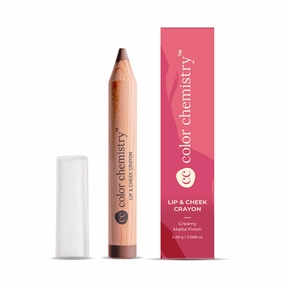 COLOR CHEMISTRY Lip And Cheek Crayon| Vegan, Ultra-Matte, Non-Drying, Pigmented & Long-Stay | Mulit-Use Lip Crayon 2.49 G (Pack Of 1) Terracotta LC10