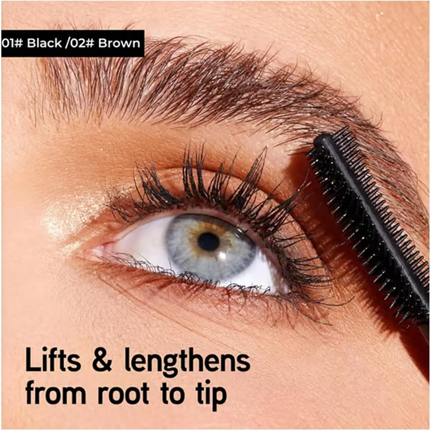 Comparison K Mascara, Tubing Mascara Black & Brown Duo for Lash Makeup, Relaxrich Lengthening and Curling Mascar, Smudge Proof Long Lasting and Waterproof, Non Clumping (Brown*2)