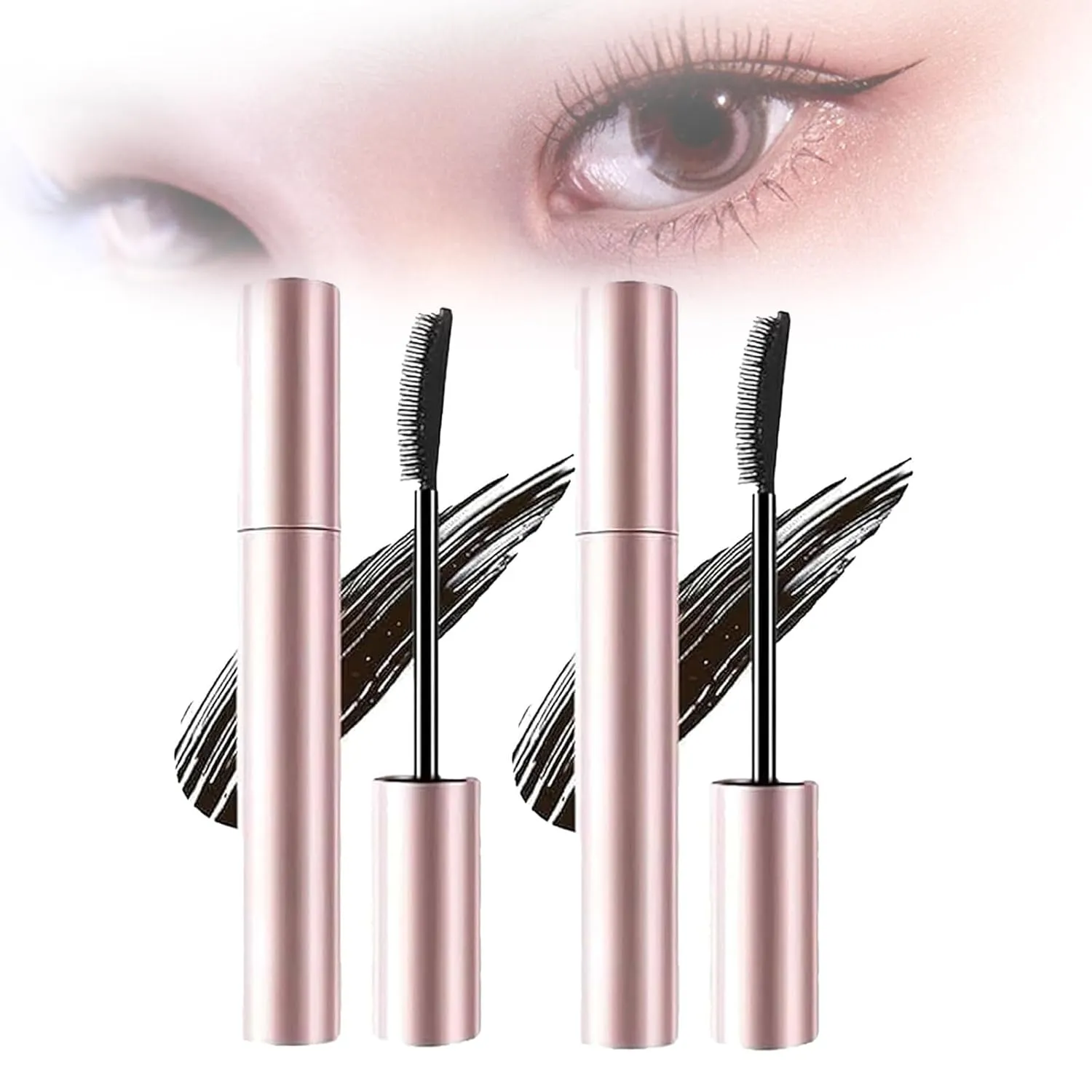 Comparison K Mascara, Tubing Mascaras Black & Brown Duo for Lash Makeup, Natural Defining Curling Eyelashes, Waterproof & Sweatproof Long Lasting Non-smudged (Black Black)