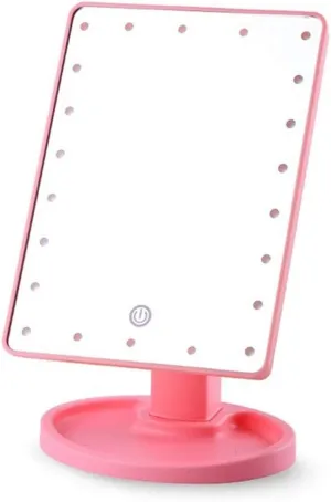 Countertop Cosmetic Dressing Table Makeup Mirror with Lights Travel Makeup Mirror 10X Magnifying LED Makeup Mirror 180°Rotation with Lights Desk Free Standing Portable