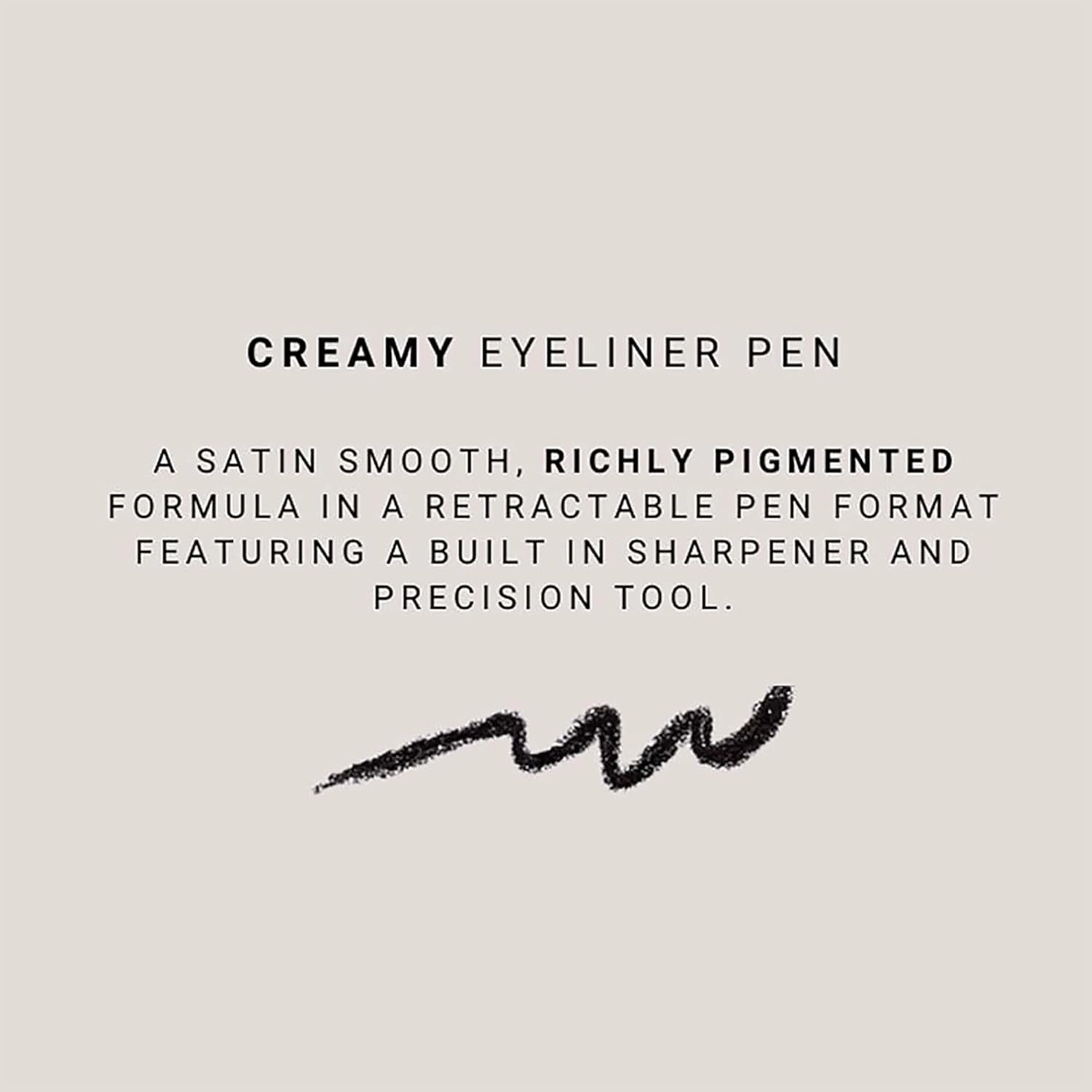 Creamy Eyeliner - Precision Pen for Flawless Eye Looks - Skin Nourishing Mineral Formula - Fine Tipped Point and Angled Smudging Tool for Sharp or Smoky Designs - 102 Jord - 0.012 oz