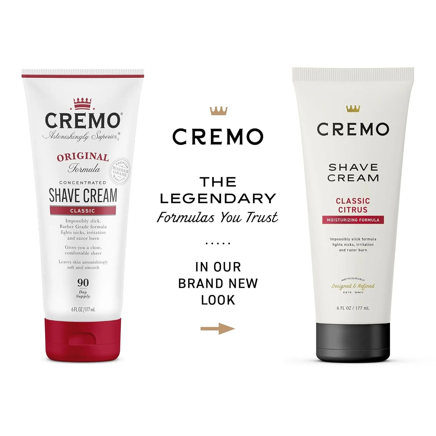Cremo Shaving Cream Mens, Astonishingly Superior Ultra-Slick Shaving Cream for Men, Fights Nicks, Cuts And Razor Burn, 6 Fl Oz (2 Pack)