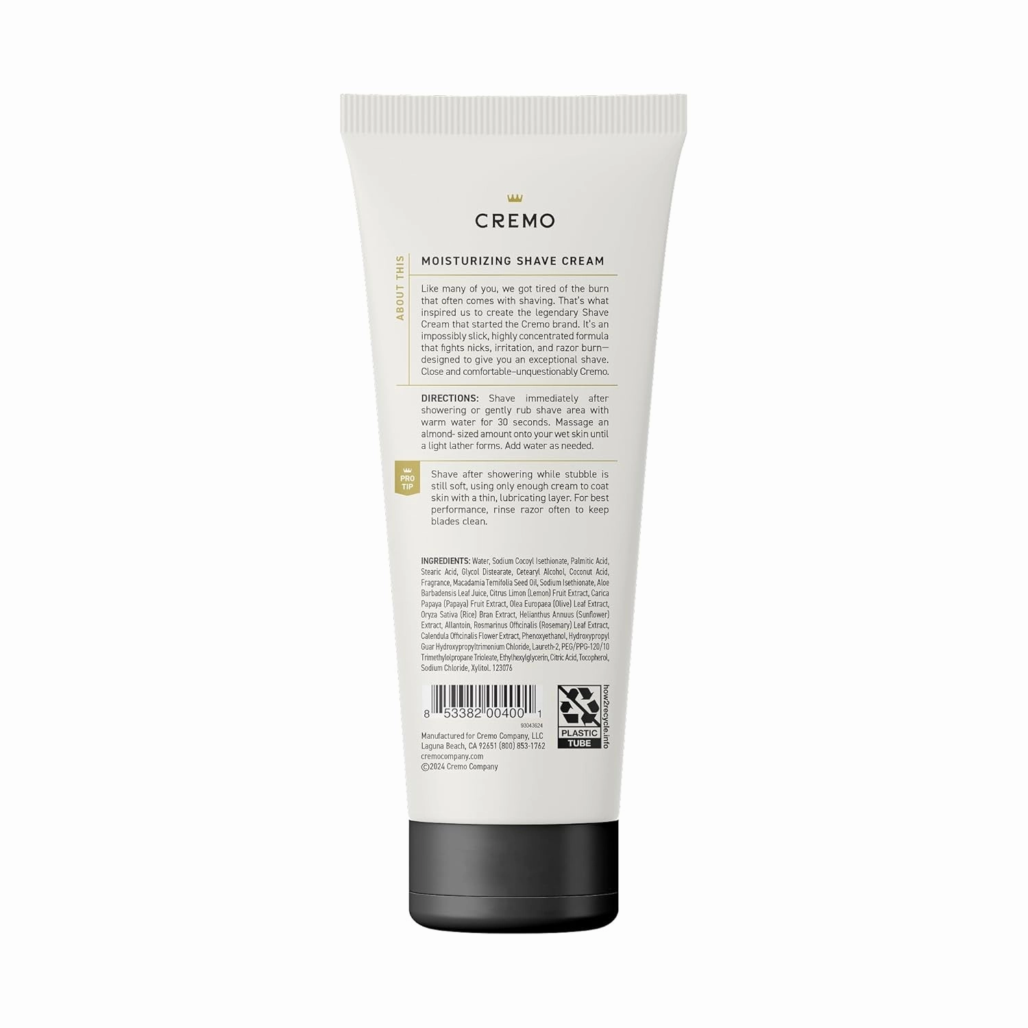 Cremo Shaving Cream Mens, Astonishingly Superior Ultra-Slick Shaving Cream for Men, Fights Nicks, Cuts And Razor Burn, 6 Fl Oz (2 Pack)