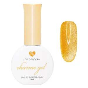 Daily Charme C29 Cleocatra Bright Velvet Cat Eye Magnetic Gel Nail Polish 15ml, Soak Off UV Led Gel Nail Polish (Golden Yellow)