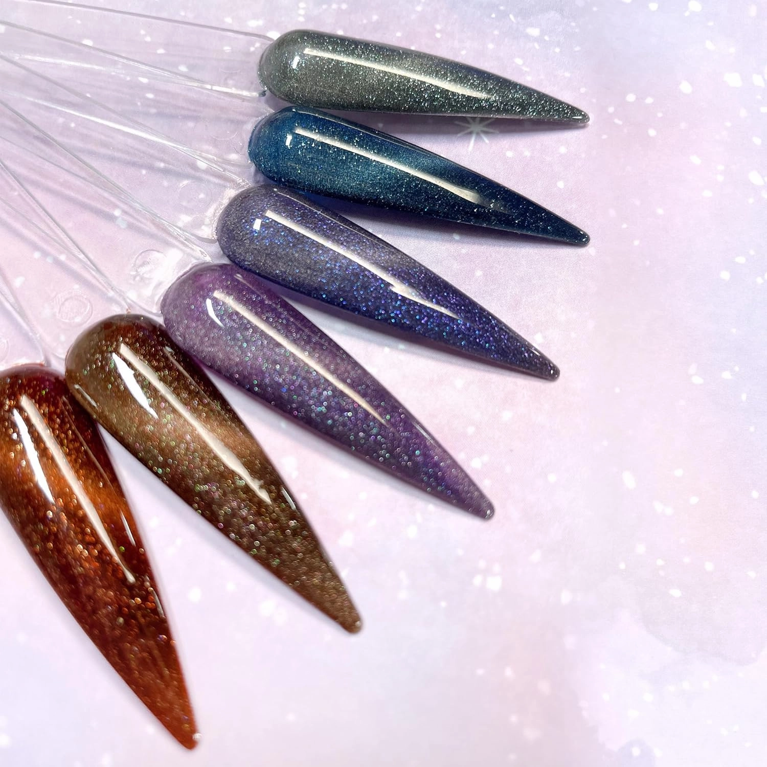 Daily Charme C23 Astra Velvet Galaxy Cat Eye Magnetic Gel Nail Polish 15ml, Soak Off UV Led Gel Nail Polish, Home DIY/Nail Salon Manicure (Deep Plum Purple)