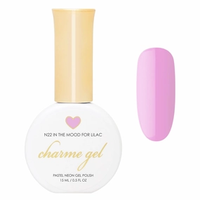 Daily Charme N22 In the Mood for Lilac Pastel Neon Soak Off UV Led 15mL Charme Gel Nail Polish, Home DIY/Nail Salon Manicure (Lilac Purple)