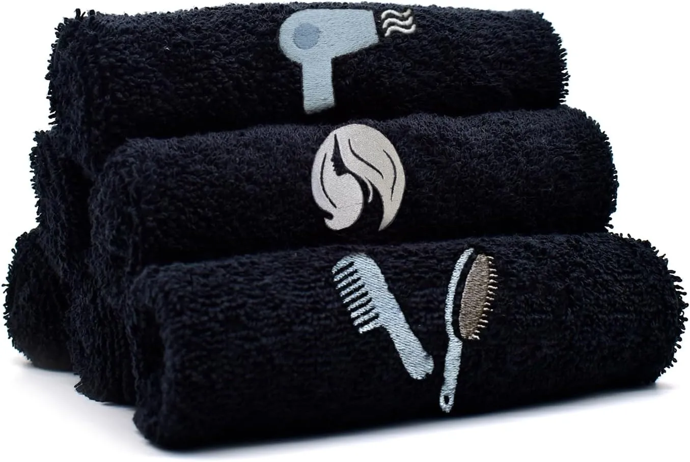 DAN RIVER Makeup Towel 100% Spun Cotton - (Pack of 6) Luxuriously Soft Reusable Makeup Remover Cloth, Facial Cleansing Cloth, of 6 13x13 Inch, Black Towels – Salon