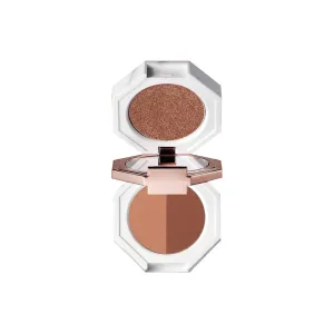DEAR DAHLIA Paradise Tri-Colored Palette Eyeshadow with Built-in Mirror, COCO DELIGHT, Vegan, Cruelty Free, 8 Free Formula, All-in-one Multi-use Palette, Minimal Fallout, 4g