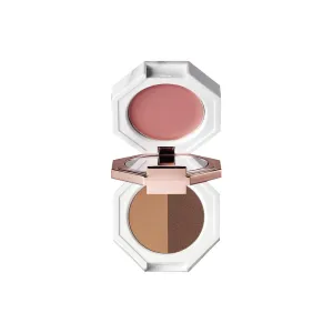 DEAR DAHLIA Paradise Tri-Colored Palette Eyeshadow with Built-in Mirror, LADY OXFORD, Vegan, Cruelty Free, 8 Free Formula, All-in-one Multi-use Palette, Minimal Fallout, 4g