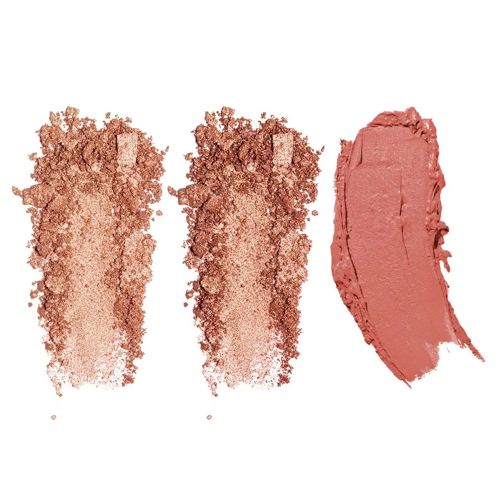 DEARDAHLIA Dear Dahlia Paradise Tri-Colored Palette Eyeshadow with Built-in Mirror, SUNSET ROMANCE, Vegan, Cruelty Free, 8 Free Formula, All-in-one Multi-use Palette, Minimal Fallout, 4g