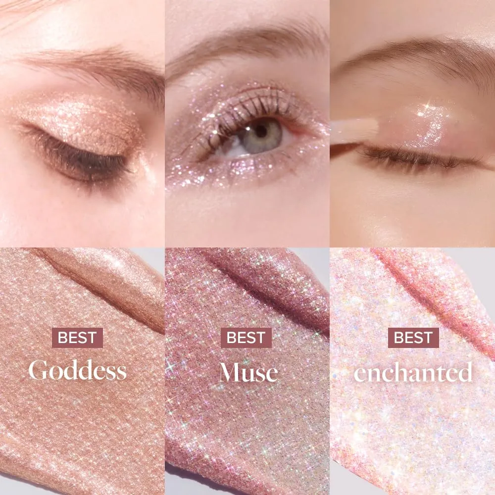 DEARDAHLIA Paradise Shine Eye Sequins ACTRESS Long Lasting Liquid Eyeshadow Glitter Gloss High Shine Pearl, Lightweight, Minimal Fallout, 0.14 Oz