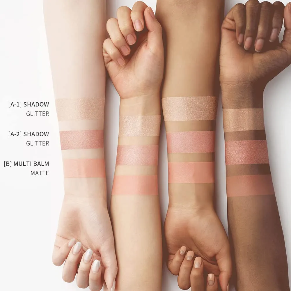 DEARDAHLIA Paradise Tri-Colored Palette Eyeshadow with Built-in Mirror, STRAWBERRY CRUSH, Vegan, Cruelty Free, 8 Free Formula, All-in-one Multi-use Palette, Minimal Fallout, 4g