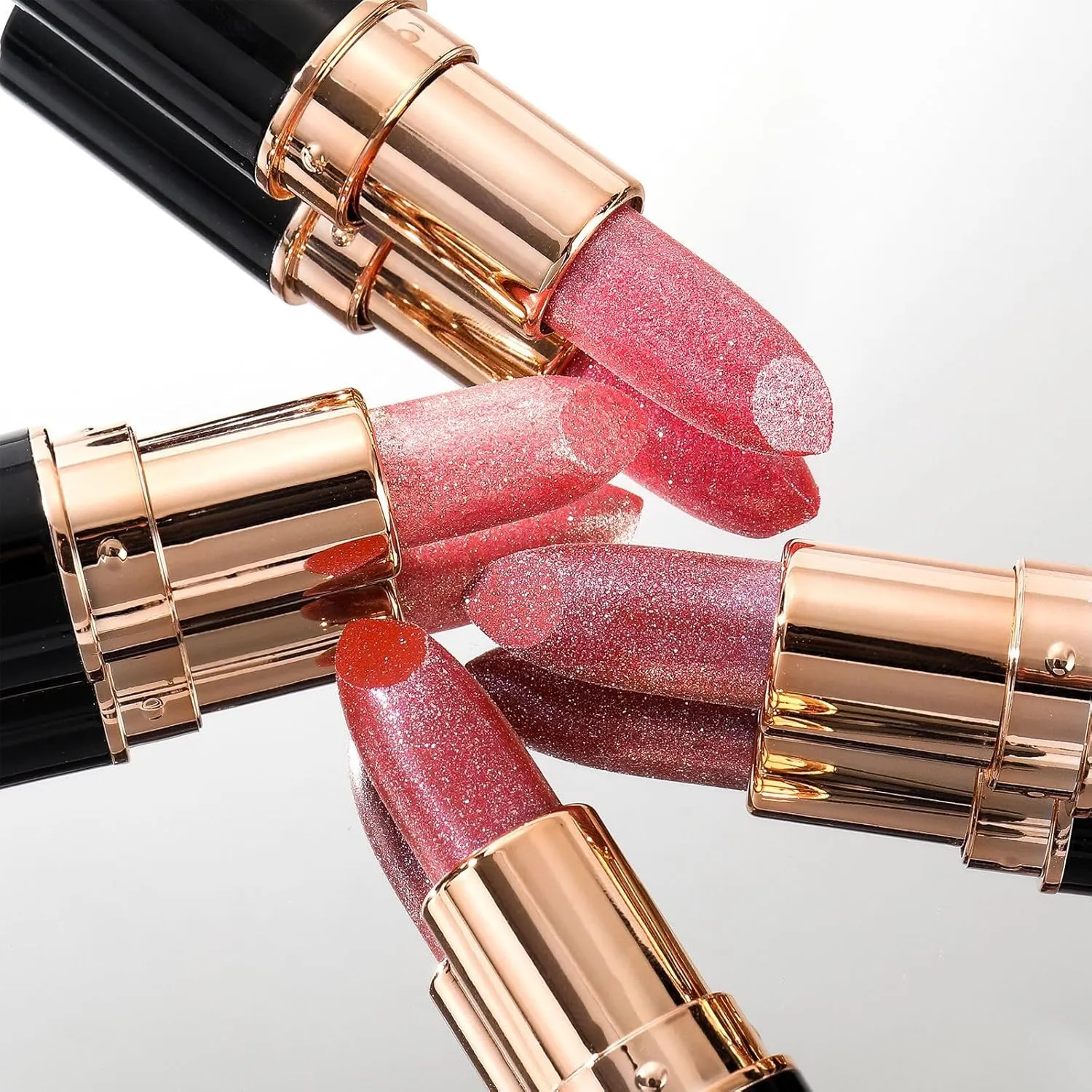 Decisivte Diamond Lip Gloss Glitter Lipstick,Tenddaily Compariston Diamond Lip Gloss Glitter Lipstick Waterproof Long-Lasting,Lightweight Hydrating Formula Metallic for Women (2*#01)
